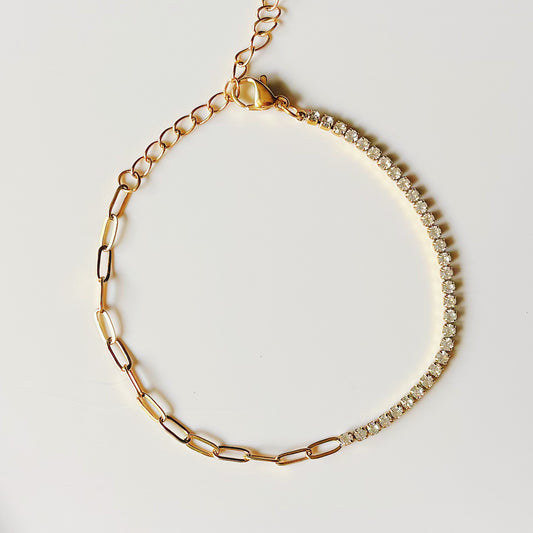 Zirconia Paperclip Bracelet