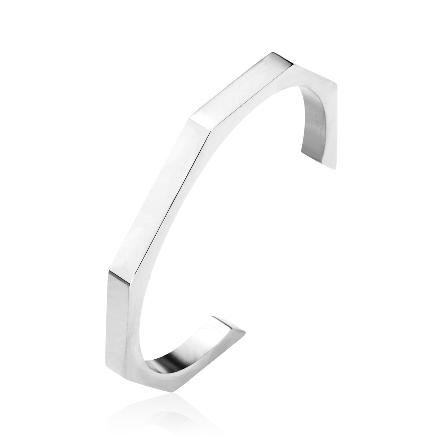Silver Geometric Bangle