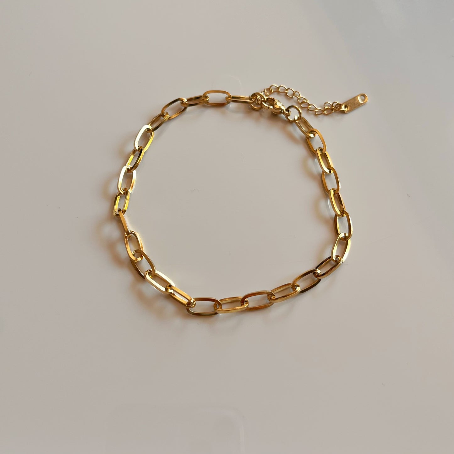Gold Paperclip Anklet