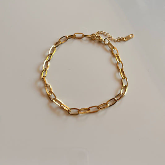 Gold Paperclip Anklet