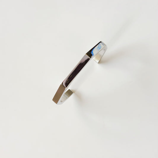 Silver Geometric Bangle