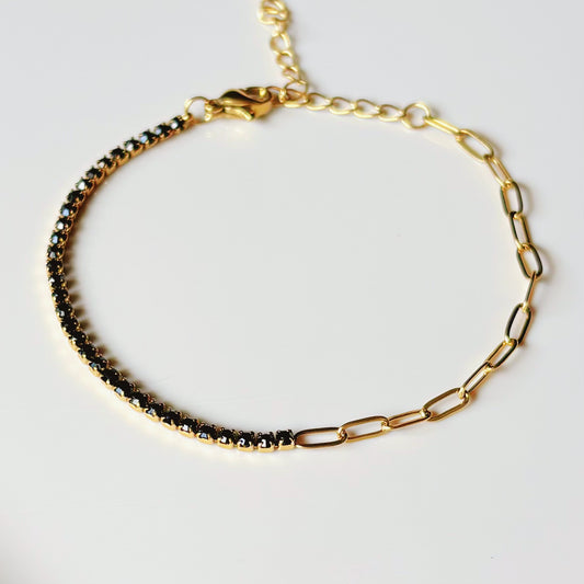 Zirconia Paperclip Bracelet
