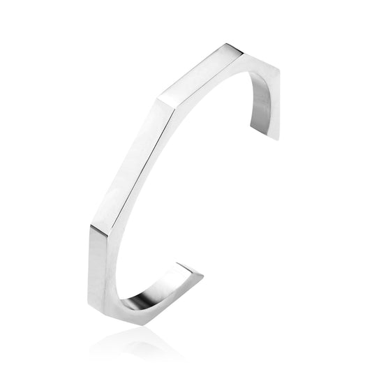 Silver Geometric Bangle